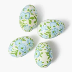 Spring Decorations<Mrs. Alice Hand Painted Green & Blue Pastel Eggs (Set of 4)