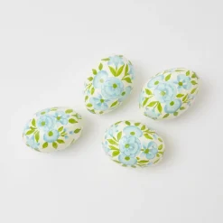 Spring Decorations<Mrs. Alice Hand Painted Green & Blue Pastel Eggs (Set of 4)