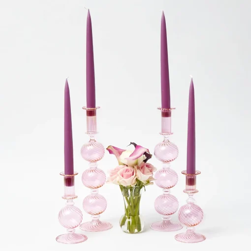 Summer Candleware | Candles<Mrs. Alice Handmade Purple Candles (Set of 8)