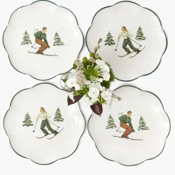 Dinner Plates | Crockery Sets<Mrs. Alice Heidi & Hans Skier Dinner Plate  (Set of 4)