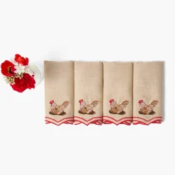 Napkins | For Her<Mrs. Alice Henrietta Hen Linen Napkins (Set of 4)