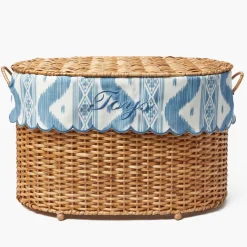 For The Hostess | For The Rattan Lover<Mrs. Alice Isabella Rattan Basket with Ikat Liner (Medium)