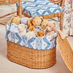 For The Hostess | For The Rattan Lover<Mrs. Alice Isabella Rattan Basket with Ikat Liner (Medium)