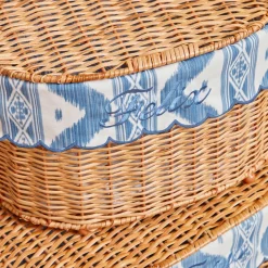 For The Hostess | For The Rattan Lover<Mrs. Alice Isabella Rattan Basket with Ikat Liner (Small)