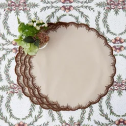 Placemats<Mrs. Alice Isabella Taupe & Chocolate Placemats (Set of 4)