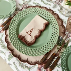 Placemats<Mrs. Alice Isabella Taupe & Chocolate Placemats (Set of 4)