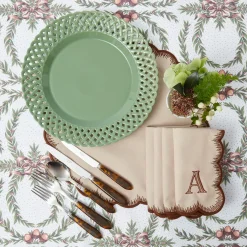 Placemats<Mrs. Alice Isabella Taupe & Chocolate Placemats (Set of 4)