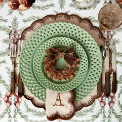 Placemats<Mrs. Alice Isabella Taupe & Chocolate Placemats (Set of 4)