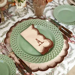 Table Linen Sets | Mrs. Alice Monogram<Mrs. Alice Isabella Taupe & Chocolate Placemats & Napkins (Set of 4)