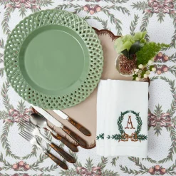 Placemats<Mrs. Alice Isabella Taupe & Chocolate Placemats (Set of 4)