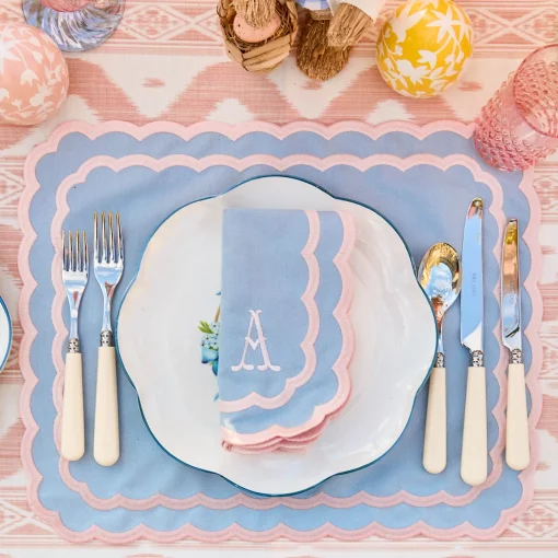Table Linen Sets | Mrs. Alice Monogram<Mrs. Alice Isla Blue & Pink Placemats & Napkins (Set of 4)