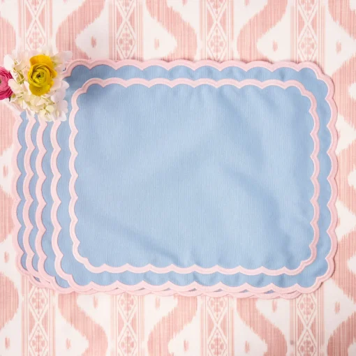 Table Linen Sets | Mrs. Alice Monogram<Mrs. Alice Isla Blue & Pink Placemats & Napkins (Set of 4)