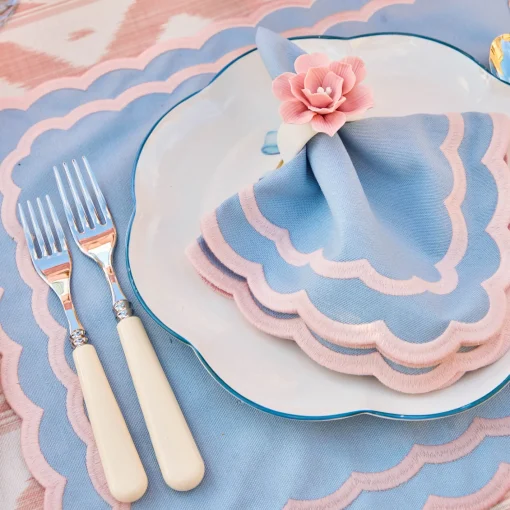 Table Linen Sets | Mrs. Alice Monogram<Mrs. Alice Isla Blue & Pink Placemats & Napkins (Set of 4)