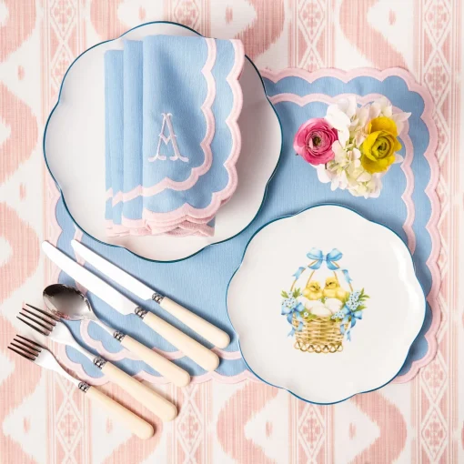 Table Linen Sets | Mrs. Alice Monogram<Mrs. Alice Isla Blue & Pink Placemats & Napkins (Set of 4)
