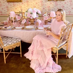 Table Linen Sets | Mrs. Alice Monogram<Mrs. Alice Isla Putty & Pink Gingham Placemats & Napkins (Set of 4)