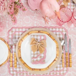 Placemats<Mrs. Alice Isla Putty & Pink Gingham Placemats (Set of 4)
