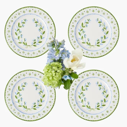 Starter Plates | Crockery Sets<Mrs. Alice Josephine Green & Blue Starter Plates (Set of 4)