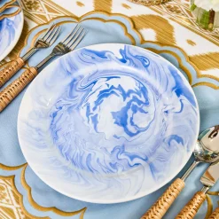 Summer Crockery | Dinner Plates<Mrs. Alice Julia Blue Marbled Dinner Plate