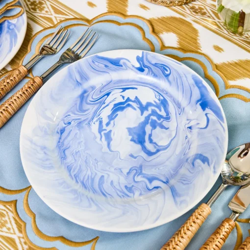 Summer Crockery | Dinner Plates<Mrs. Alice Julia Blue Marbled Dinner Plate