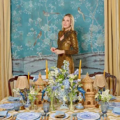 Summer Crockery | Dinner Plates<Mrs. Alice Julia Blue Marbled Dinner Plate