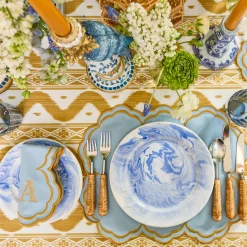 Summer Crockery | Dinner Plates<Mrs. Alice Julia Blue Marbled Dinner Plate