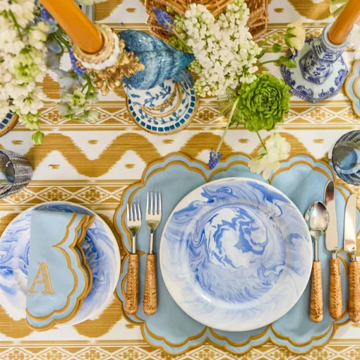 Summer Crockery | Dinner Plates<Mrs. Alice Julia Blue Marbled Dinner Plate