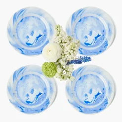 Summer Crockery | Starter Plates<Mrs. Alice Julia Blue Marbled Starter Plate (Set of 4)