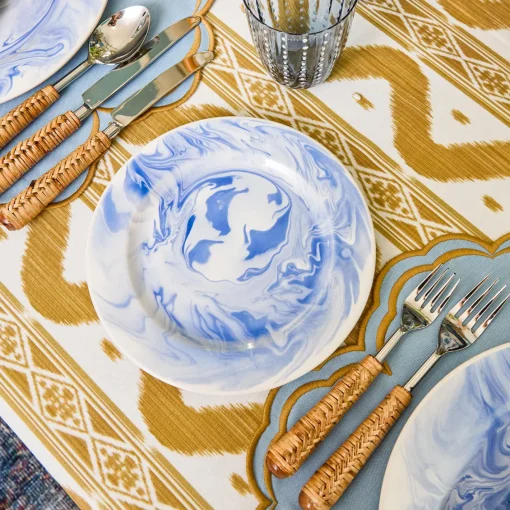 Summer Crockery | Starter Plates<Mrs. Alice Julia Blue Marbled Starter Plate (Set of 4)