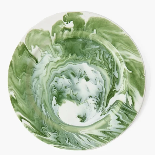 Summer Crockery | Dinner Plates<Mrs. Alice Julia Green Marbled Dinner Plate