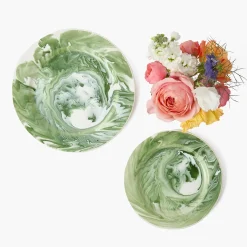 Summer Crockery | Starter Plates<Mrs. Alice Julia Green Marbled Starter Plate
