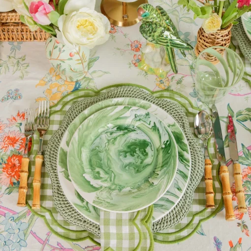 Summer Crockery | Starter Plates<Mrs. Alice Julia Green Marbled Starter Plates (Set of 4)