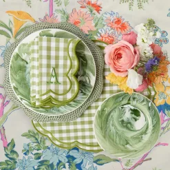 Summer Crockery | Starter Plates<Mrs. Alice Julia Green Marbled Starter Plates (Set of 4)