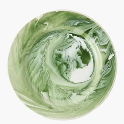 Summer Crockery | Starter Plates<Mrs. Alice Julia Green Marbled Starter Plates (Set of 4)