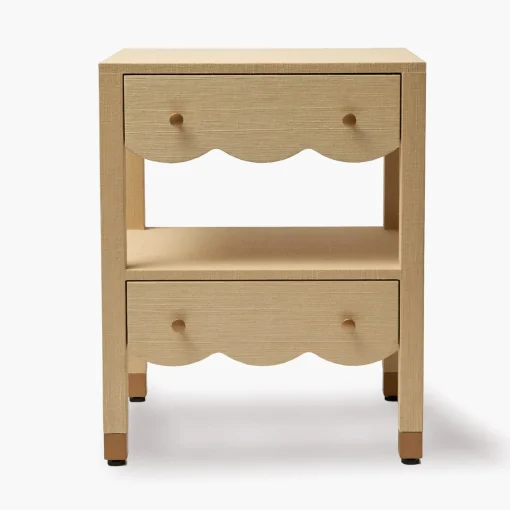 Furniture<Mrs. Alice Juliette Grasscloth Bedside Table