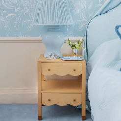 Furniture<Mrs. Alice Juliette Grasscloth Bedside Table