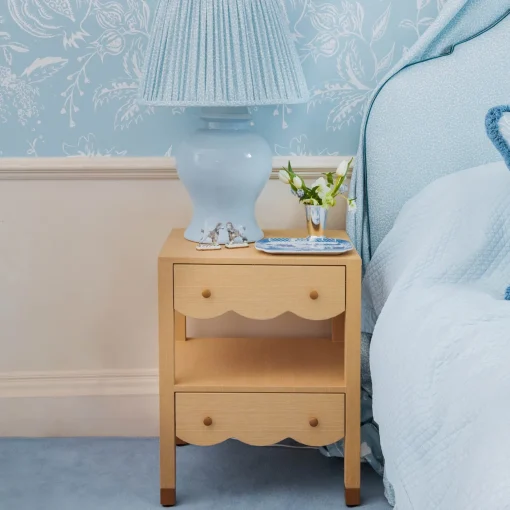 Furniture<Mrs. Alice Juliette Grasscloth Bedside Table