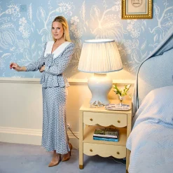 Furniture<Mrs. Alice Juliette Grasscloth Bedside Table