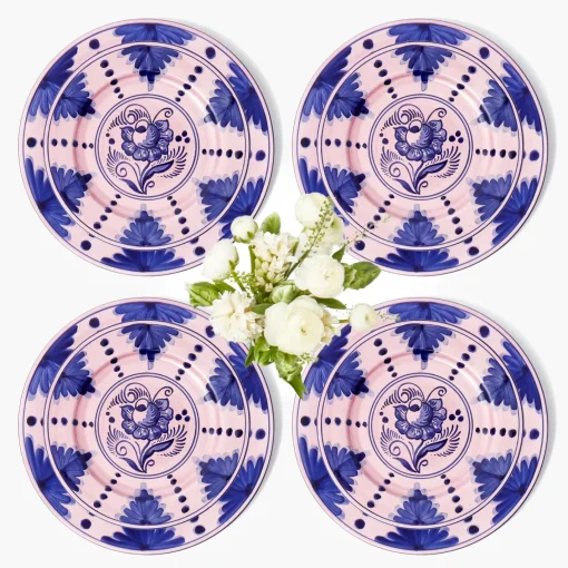 Crockery Sets<Mrs. Alice Kamari Pink & Blue Dinner & Starter Plates (Set of 8)