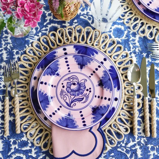 Dinner Plates | Crockery Sets<Mrs. Alice Kamari Pink & Blue Dinner Plates (Set of 4)