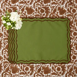 Placemats<Mrs. Alice Katherine Green & Chocolate Placemats (Set of 4)
