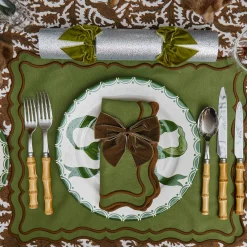 Table Linen Sets | Mrs. Alice Monogram<Mrs. Alice Katherine Green & Chocolate Placemats & Napkins (Set of 4)