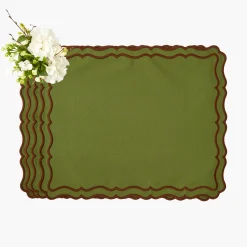 Placemats<Mrs. Alice Katherine Green & Chocolate Placemats (Set of 4)