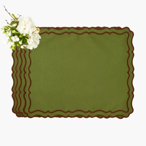 Placemats<Mrs. Alice Katherine Green & Chocolate Placemats (Set of 4)