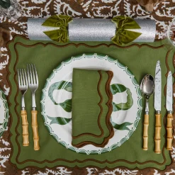 Table Linen Sets | Mrs. Alice Monogram<Mrs. Alice Katherine Green & Chocolate Placemats & Napkins (Set of 4)