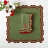 Napkins | Mrs. Alice Monogram<Mrs. Alice Katherine Green & Red Napkins (Set of 4)