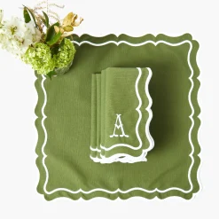Napkins | Mrs. Alice Monogram<Mrs. Alice Katherine Green Napkins (Set of 4)