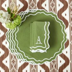 Napkins | Mrs. Alice Monogram<Mrs. Alice Katherine Green Napkins (Set of 4)