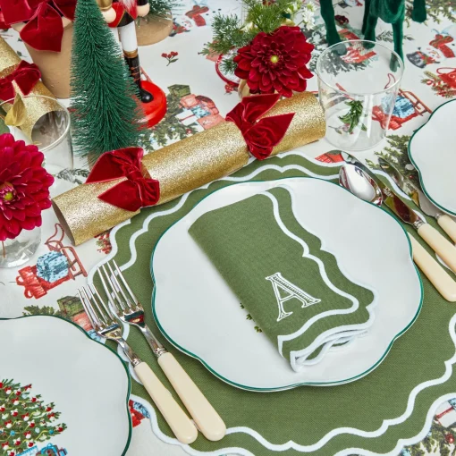 Napkins | Mrs. Alice Monogram<Mrs. Alice Katherine Green Napkins (Set of 4)