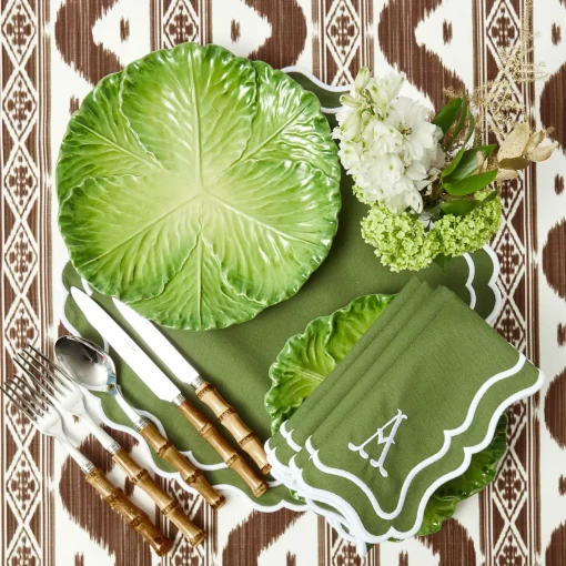 Napkins | Mrs. Alice Monogram<Mrs. Alice Katherine Green Napkins (Set of 4)