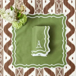 Napkins | Mrs. Alice Monogram<Mrs. Alice Katherine Green Napkins (Set of 4)